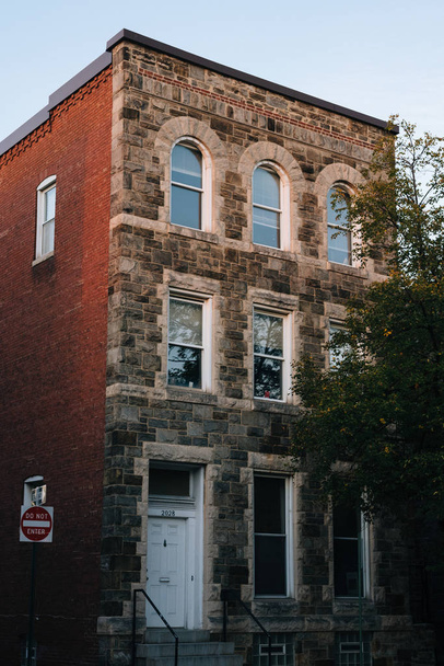 Stone house in Butchers Hill, Baltimore, Maryland - 写真・画像