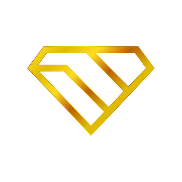 Diamond Stacked Golden Wealth Symbol Logo Design - Vector, Image