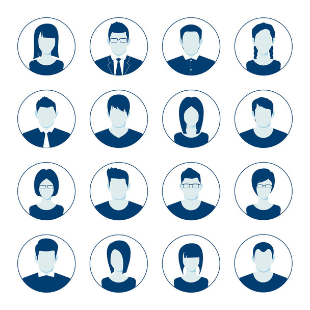 User account avatar. User portrait  icon set. Businessman portrait silhouette. Default Avatar Profile Icon Set. Man and Woman User Image. Vector illustration - Vector, Image