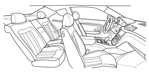 Machine inside. Interior of the vehicle. Illustration - Vector, Image