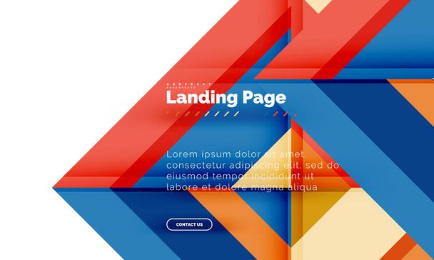 正方形の着陸ページ web デザイン テンプレート図形幾何学的な抽象的な背景 - ベクター画像