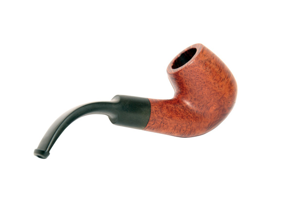 коричневая трубка для курения табака с вырезкой
 - Фото, изображение