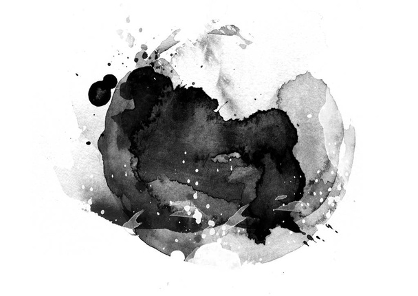 schwarze Farbe Grafik Patches Pinselstriche Effekt Hintergrunddesigns Element  - Foto, Bild
