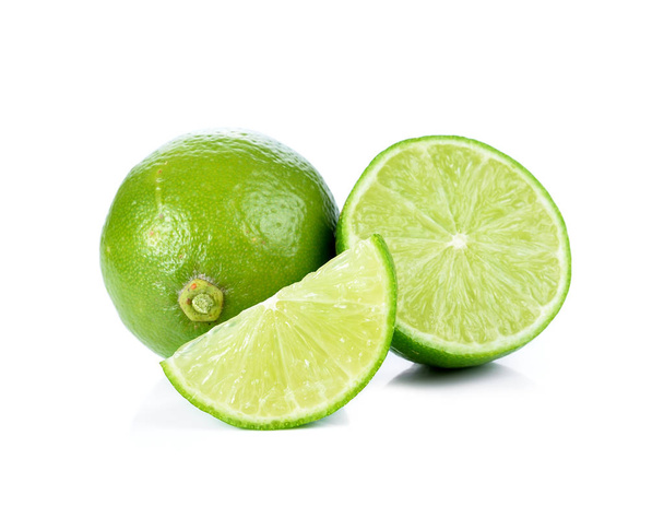 Lime slices isolated on white background - Фото, зображення