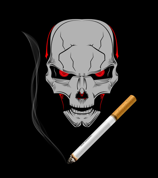 διάβολος τον εθισμό του καπνίσματος - Διάνυσμα, εικόνα