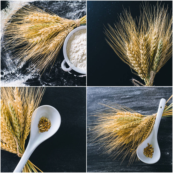 White flour with wheat - Foto, Imagen