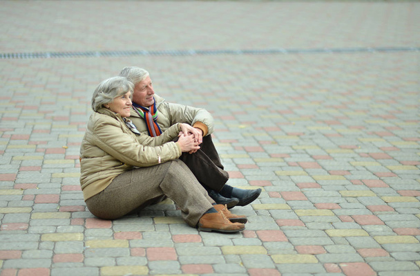 Senior couple in park - Zdjęcie, obraz