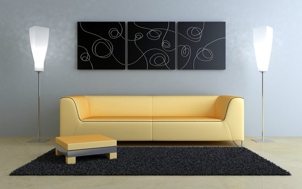 Дизайн интерьера - Черный и персиковый
 - Фото, изображение