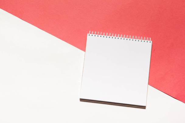 Open blank notebook on colorful background - Foto, Imagem
