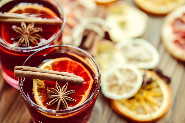 Christmas mulled wine, close up - Foto, Imagen