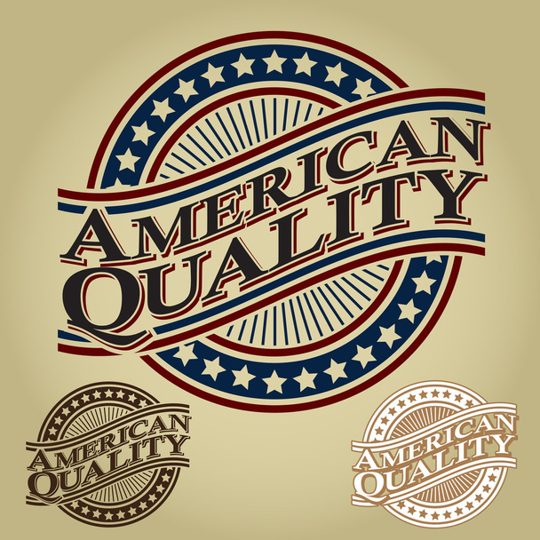 Selo retrô de qualidade americana
 - Vetor, Imagem