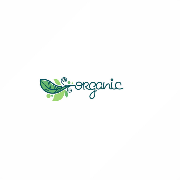 beauty of nature doodle organic leave emblem,  frame and logobeauty of nature doodle organic leave emblem, label  and logo - Vetor, Imagem