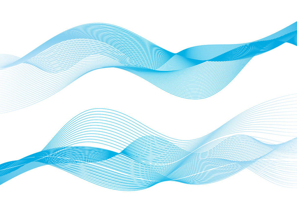 Abstract smooth color wave vector. Curve flow blue motion illustration. Smoke design. Vector lines. - Vektor, kép