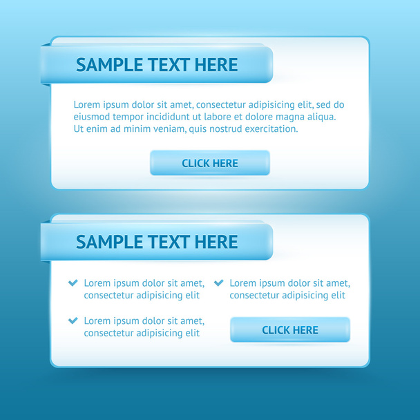 Blue website design templates - Vector, Image
