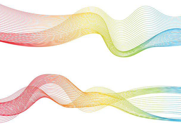 Абстрактный вектор гладкой цветовой волны. Иллюстрация синего движения кривого потока. Дизайн дыма. Векторные линии. - Вектор,изображение