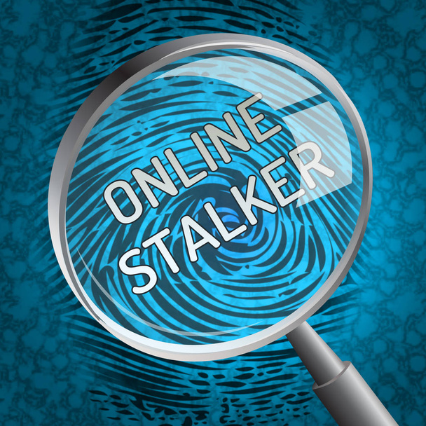 Online Stalker zlé anonymní tyran 3d vykreslování ukazuje Cyberattack nebo šikany podezřelá špionážní cizí - Fotografie, Obrázek
