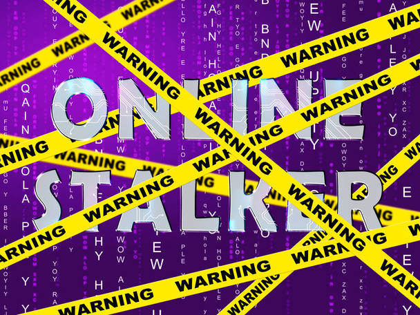 Online Stalker zła bezimiennych Bully 2d ilustracja pokazuje Cyberattack lub cyberprzemocy przez podejrzanych obcy szpiegostwo - Zdjęcie, obraz