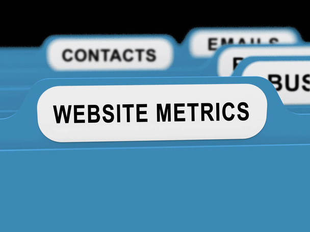 Webové stránky metriky obchodní Web Analytics 3d vykreslování ukazuje analytické prognózy nebo trendů pro vyhodnocování dat - Fotografie, Obrázek