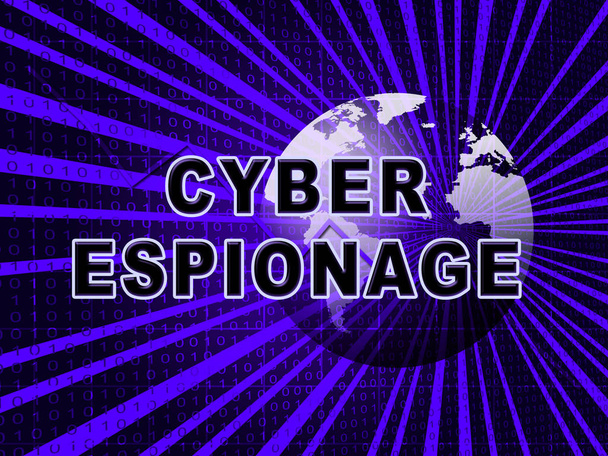 サイバー スパイ犯罪サイバー攻撃 3 d 図の商業データやビジネスの秘密オンライン盗難 - 写真・画像