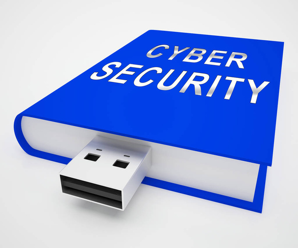Cybersecurity iş siber güvenlik yöneticisi 3d render gösterir bilgisayar ağları ve saldırılara karşı koruma yönetimi - Fotoğraf, Görsel