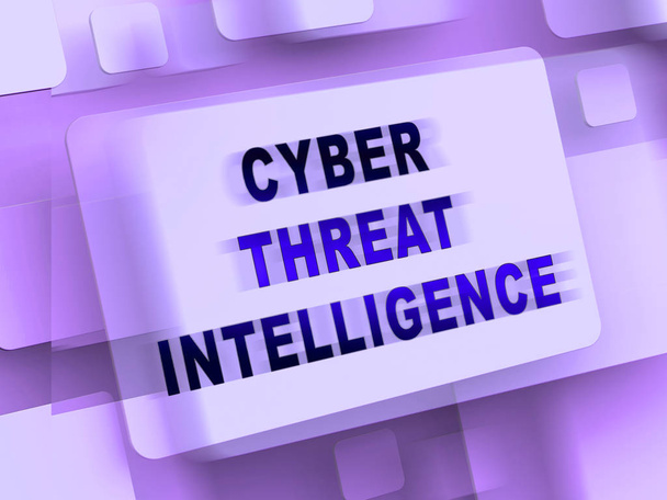 Cyber Threat Intelligence Online Protection 3d Rendering Näyttää Online haittaohjelmasuojaus Ransomware huijauksia ja riskejä
 - Valokuva, kuva