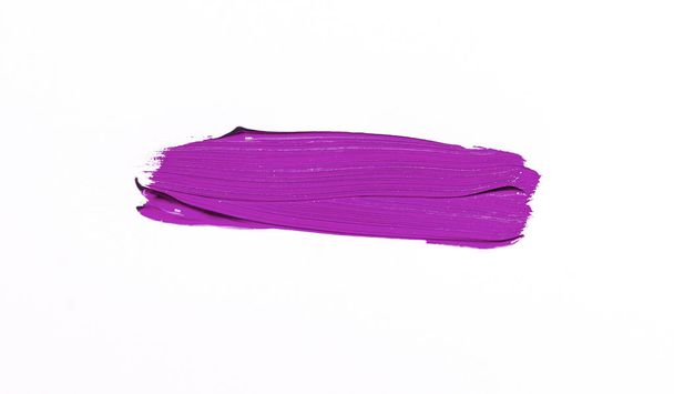 白地に紫のブラシ ストローク - 写真・画像