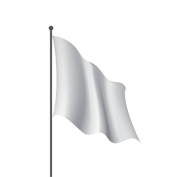 A fehér zászlót lengetve fehér alapon - Vektor, kép