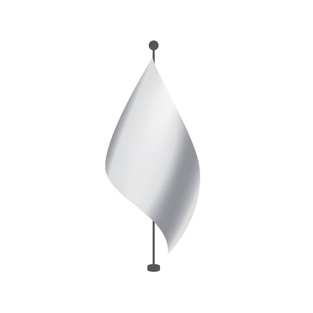 Κουνώντας λευκή σημαία σε λευκό φόντο - Διάνυσμα, εικόνα