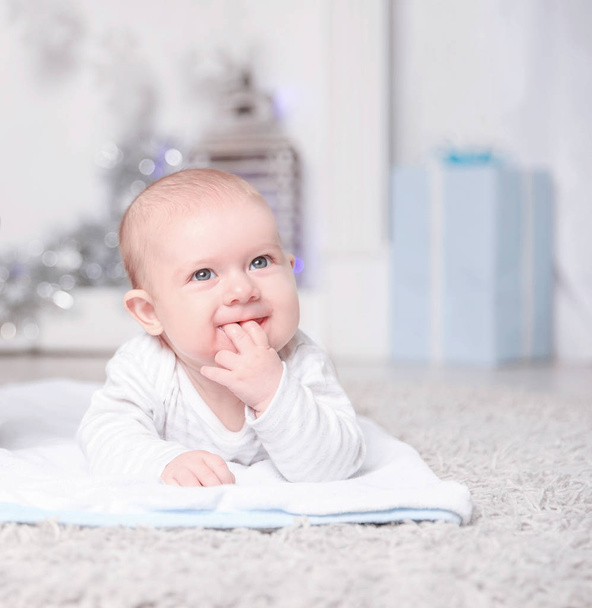 portrait of four - month-old happy child in the nursery - Photo, image