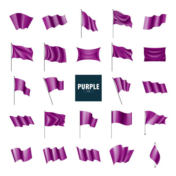 En agitant le drapeau violet sur un fond blanc
 - Vecteur, image