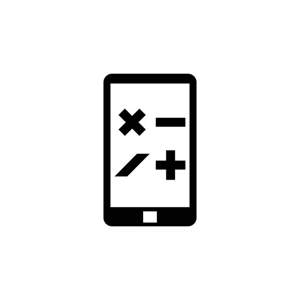 Smartphone mit Taschenrechner-App flaches Vektorsymbol - Vektor, Bild