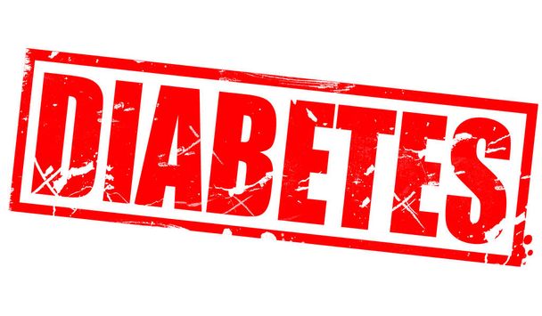 Diabetes word in red frame, 3d rendering - Foto, Imagen