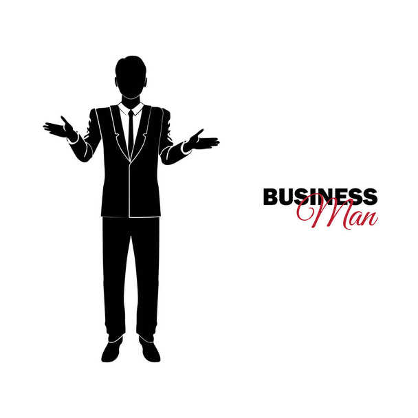 Businessman, Manager. A man in a business suit. Businessman spreads his arms, is surprised - Vettoriali, immagini