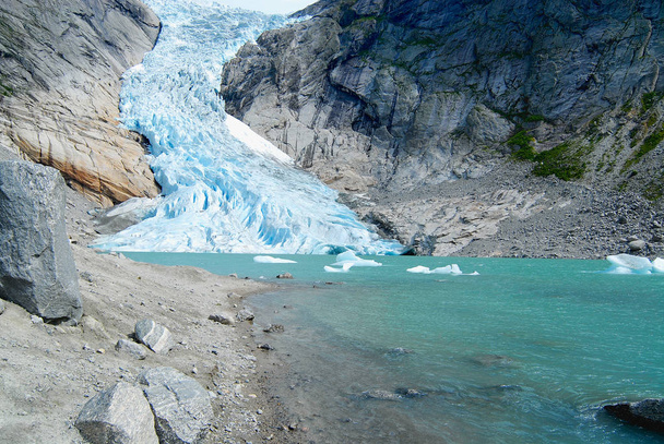 Jostedalsbreen παγετώνας, τον μεγαλύτερο παγετώνα στην ηπειρωτική Ευρώπη στο Sogn og Fjordane county, Νορβηγία - Φωτογραφία, εικόνα