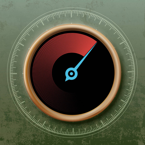 Round speedometer with an arrow. Stock vector illustration. - Vector, Imagen