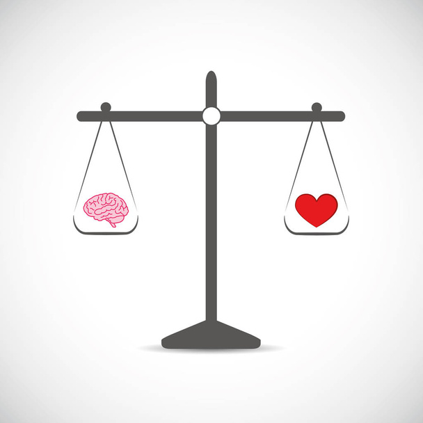 brain and hearth in balance  - Vector, Image