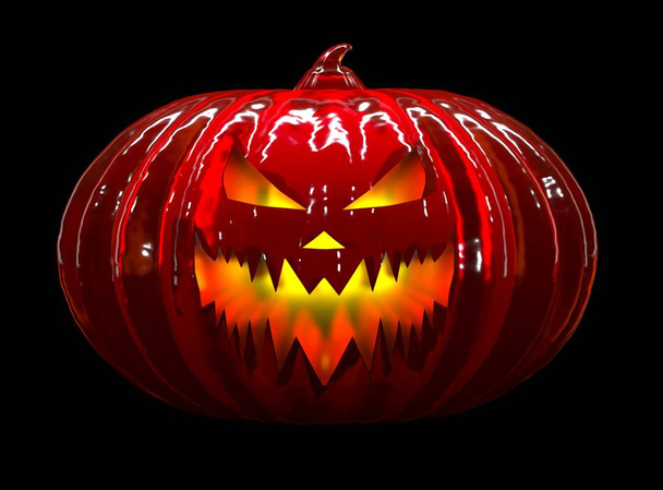Red glassy pumpkin. 3d illustration - Photo, Image