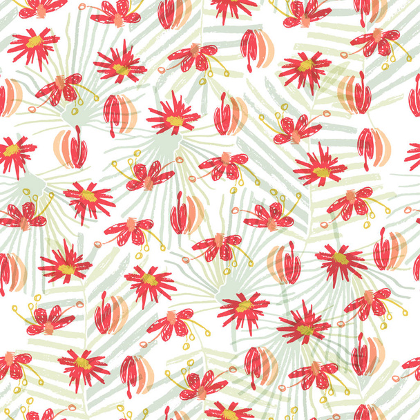 Тропический цветок бесшовный фон
 - Вектор,изображение