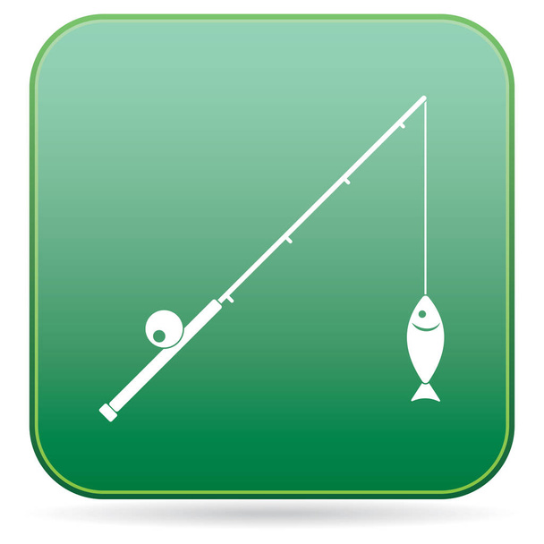 Icono caña de pescar. Ilustración del vector
 - Vector, imagen