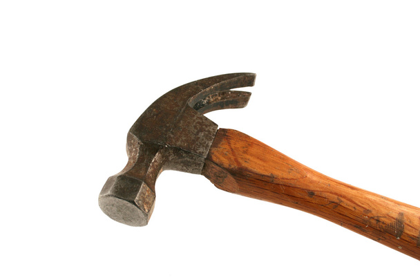 Isolated old hammer on white - Photo, Image