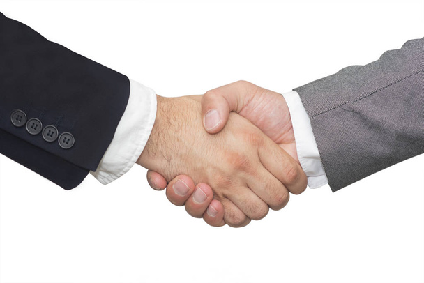 Партнеры, пожимающие руки на белом фоне - бизнес-концепция
 - Фото, изображение