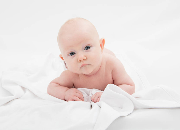 baby portrait on white background - Φωτογραφία, εικόνα