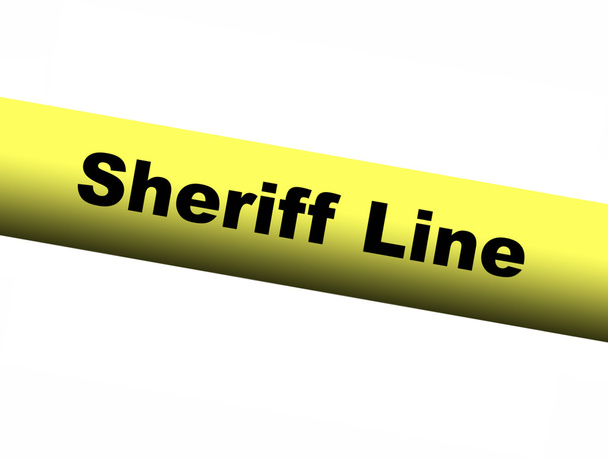 Linha de xerife fita de barreira amarela
 - Foto, Imagem