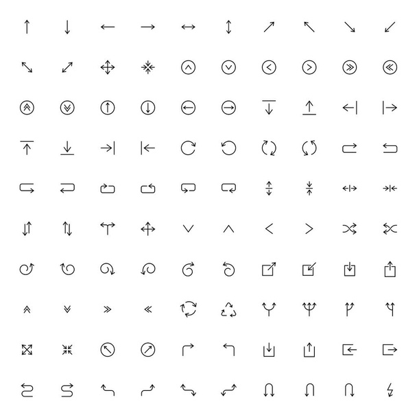 Line icons set. Arrow pack.  - Vector, Image