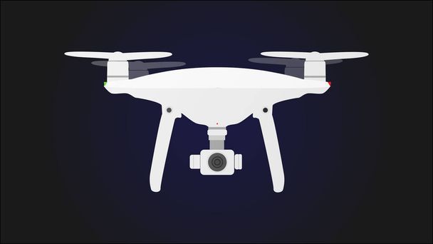 Drohne mit Kamera-Vektor .uav Drohnen-Hubschrauber. Foto-und Video-Drohne Symbol Vektor. Drohnen-Hubschrauber fliegen mit digitaler Kamera.Unbemanntes Luftfahrzeug mit hochauflösender Digitalkamera. - Vektor, Bild