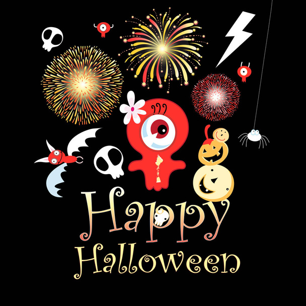 Festliche Grußkarte zu Halloween. ein Beispiel für ein Visitenkartenposter oder Webdesign. - Vektor, Bild