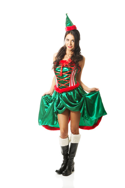 Full length beautiful woman wearing elf clothes - Photo, Image