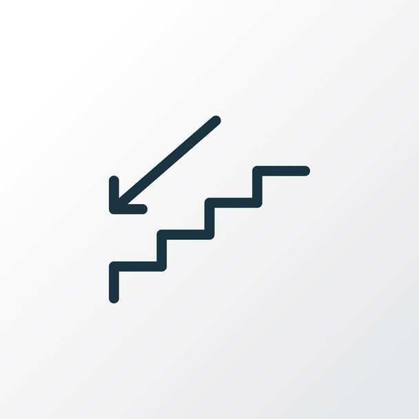 Symbole de ligne d'icône d'escalier. Éléments de descente isolés de qualité Premium dans un style tendance
. - Vecteur, image