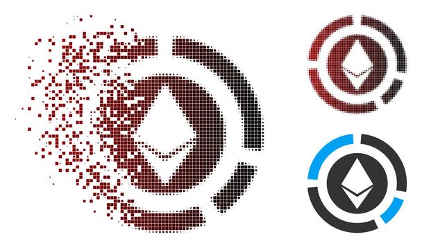 Sparkle Pixel halftoon Ethereum Diagram pictogram - Vector, afbeelding