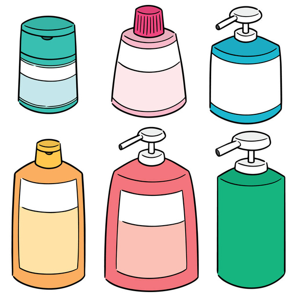 векторный набор шампуня и жидкого мыла - Вектор,изображение